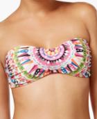 Bar Iii Cartwheels Printed Bandeau Bikini Top, Only At Macy's Women's Swimsuit
