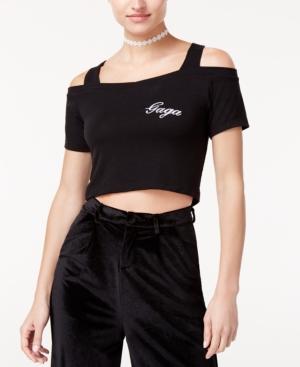 Lady Gaga Joanne Tour Juniors' Cotton Cold-shoulder Crop Top