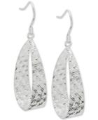 Giani Bernini Textured Flat Oval Drop Earrings In Sterling Silver, Created For Macy's