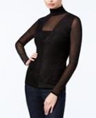 Guess Riva Mesh Turtleneck Top
