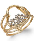 Thalia Sodi Gold-tone Pave Heart Cuff Bracelet, Created For Macy's