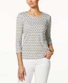 Charter Club Petite Cotton Elephant-print Top, Only At Macy's