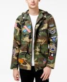Reason Men's Patches Camo-print Parka Jacket With Hood