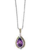 Effy Balissima Amethyst Pendant Necklace (4 Ct. T.w.) In Sterling Silver And 18k Gold