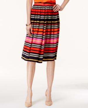 Eci Striped A-line Skirt