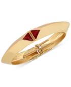 M. Haskell For Inc Gold-tone Red Triangle Stone Hinged Bangle Bracelet, Only At Macy's