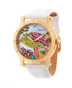 Bertha Quartz Chelsea Collection Gold And White Leather Watch 38mm