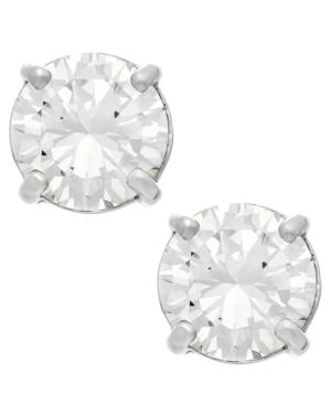 Thalia Sodi Silver-tone Round Cubic Zirconia Stud Earrings