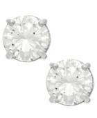 Thalia Sodi Silver-tone Round Cubic Zirconia Stud Earrings