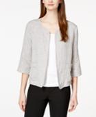 Eileen Fisher Three-quarter-sleeve Textured Blazer