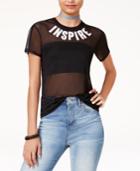 Material Girl Juniors' Mesh Inspire Graphic T-shirt, Created For Macy's