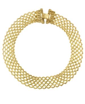 2028 Necklace, Gold-tone Mesh Collar Necklace
