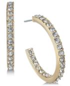 Alfani Gold-tone Pave Open Hoop Earrings, Created For Macy's
