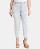 Jessica Simpson Juniors' Plus Size Floral-print Skinny Jeans