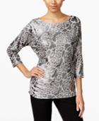 Inc International Concepts Ruched Animal-print Top, Only At Macy's