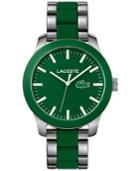 Lacoste Men's L.12.12 Stainless Steel And Green Silicone Bracelet Watch 43mm 2010892