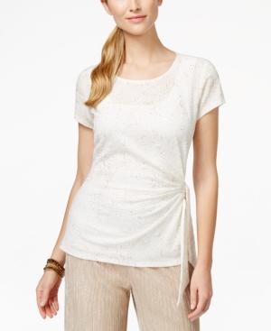 Msk Glitter-detail Side-tie Top