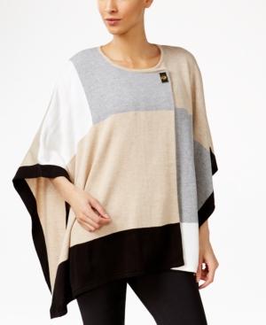 Calvin Klein Colorblocked Poncho