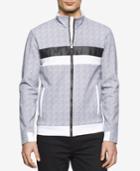 Calvin Klein Men's Slim-fit Pattern Blocked Zip-front Jacket