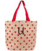 Cathy's Concepts Personalized Red Polka Dot Tote Bag