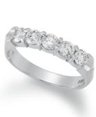 Diamond Ring, 14k White Gold Certified 5-stone Diamond Anniversary Band (1 Ct. T.w.)
