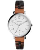 Fossil Women's Jacqueline Brown And Black Leather Strap Watch 36mm Es4208