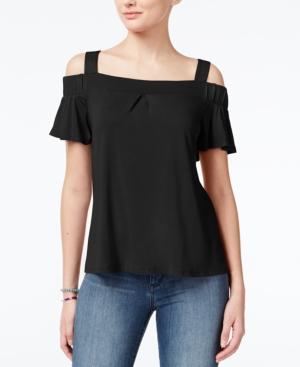 Ultra Flirt Juniors' Off-the-shoulder Floral-print Top