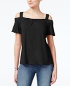 Ultra Flirt Juniors' Off-the-shoulder Floral-print Top