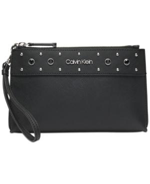 Calvin Klein Leather Signature Wristlet