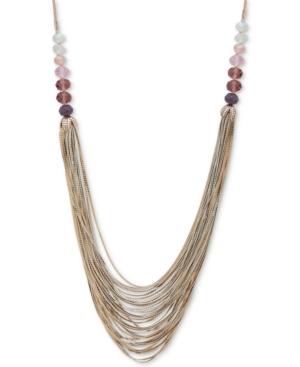 Lonna & Lilly Rose Gold-tone Multi-chain Beaded Statement Necklace