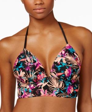 Hula Honey Tropical Splash Printed Push-up Halter Bikini Top Women's Swimsuit