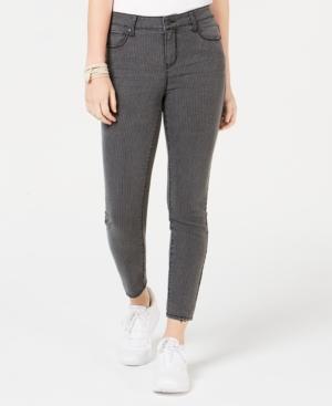 Vanilla Star Juniors' Pin-striped Skinny Ankle Jeans