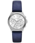 Dkny Women's Chronograph Parsons Blue Leather Strap Watch 38mm Ny2476