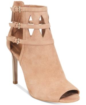Nine West Laulani Cutout Peep-toe Booties Women's Shoes