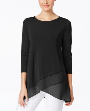 Alfani Petite Chiffon Crossover-hem Top, Only At Macy's