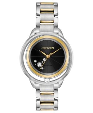 Citizen Eco-drive Women's L-sunrise Diamond-accent Two-tone Stainless Steel Bracelet Watch 33mm, A Macy's Exclusive Style