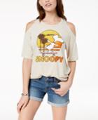 Mighty Fine Juniors' Cold-shoulder Snoopy Graphic T-shirt