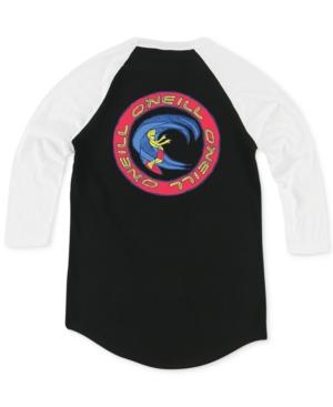 O'neill Men's O'riginals Circular Graphic-print Logo Raglan-sleeve T-shirt