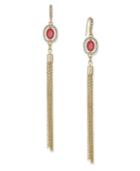 Inc International Concepts Gold-tone Pink Stone Tassel Drop Earrings, Only At Macy's