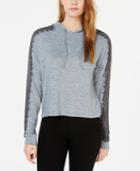 Ultra Flirt By Ikeddi Juniors' Lace-trimmed Marled Hoodie