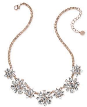 Charter Club Rose Gold-tone Crystal Cluster Necklace, Only At Macy's