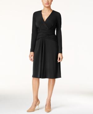 Thalia Sodi Ruched Faux-wrap Dress, Only At Macy's