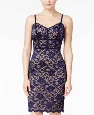 B Darlin Juniors' Lace Scalloped-hem Bodycon Dress