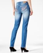 Zco Juniors' Wing Barlow Embellished-pocket Ripped Skinny Jeans