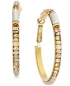 Inc International Concepts Gold-tone Multi-beaded Hoop Earrings, Only At Macy's
