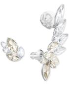Swarovski Silver-tone Crystal Mismatch Stud & Climber Earrings