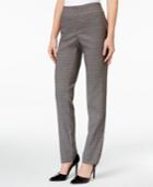 Charter Club Petite Tummy-control Windowpane Ponte Pants, Only At Macy's