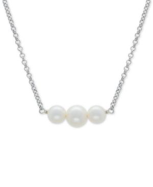 Cultured Freshwater Pearl (5-1/2 & 7mm) 16 Pendant Necklace In Sterling Silver