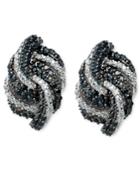 Wrapped In Love™ Sterling Silver Earrings, White Diamond (1/6 Ct. T.w) And Black Diamond (5/8 Ct. T.w.) Swirl Earrings