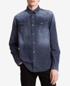 Calvin Klein Jeans Men's Faded Striped Denim Shirt